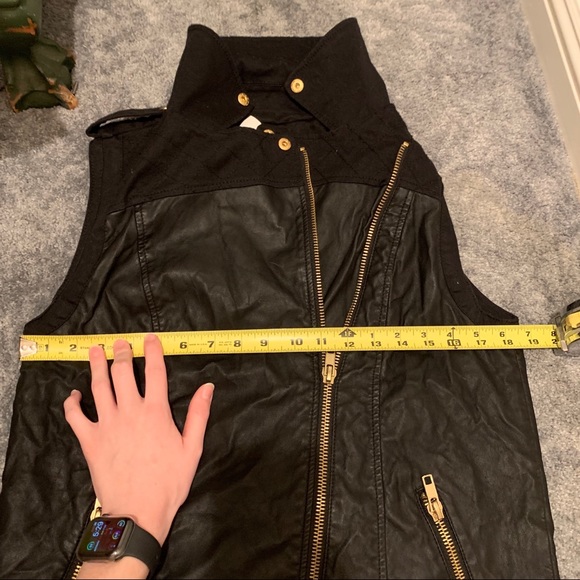 ‼️SOLD‼️black faux leather studded vest - Picture 8 of 9